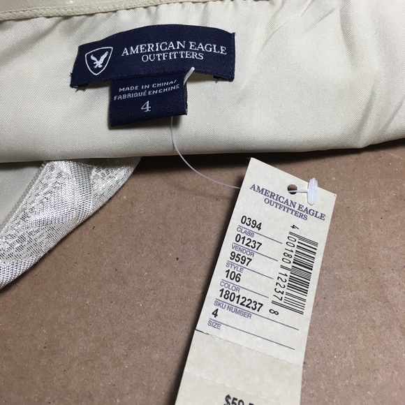 NEW American Eagle Dress Strapless Short Paisley Shimmer - Picture 4 of 5